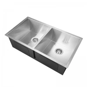 Fregadero de cocina de acero inoxidable de doble tazón Zero Radium Flushmount