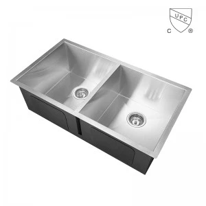 Fregadero de cocina de acero inoxidable de 33 pulgadas 50/50 popular doble tazón